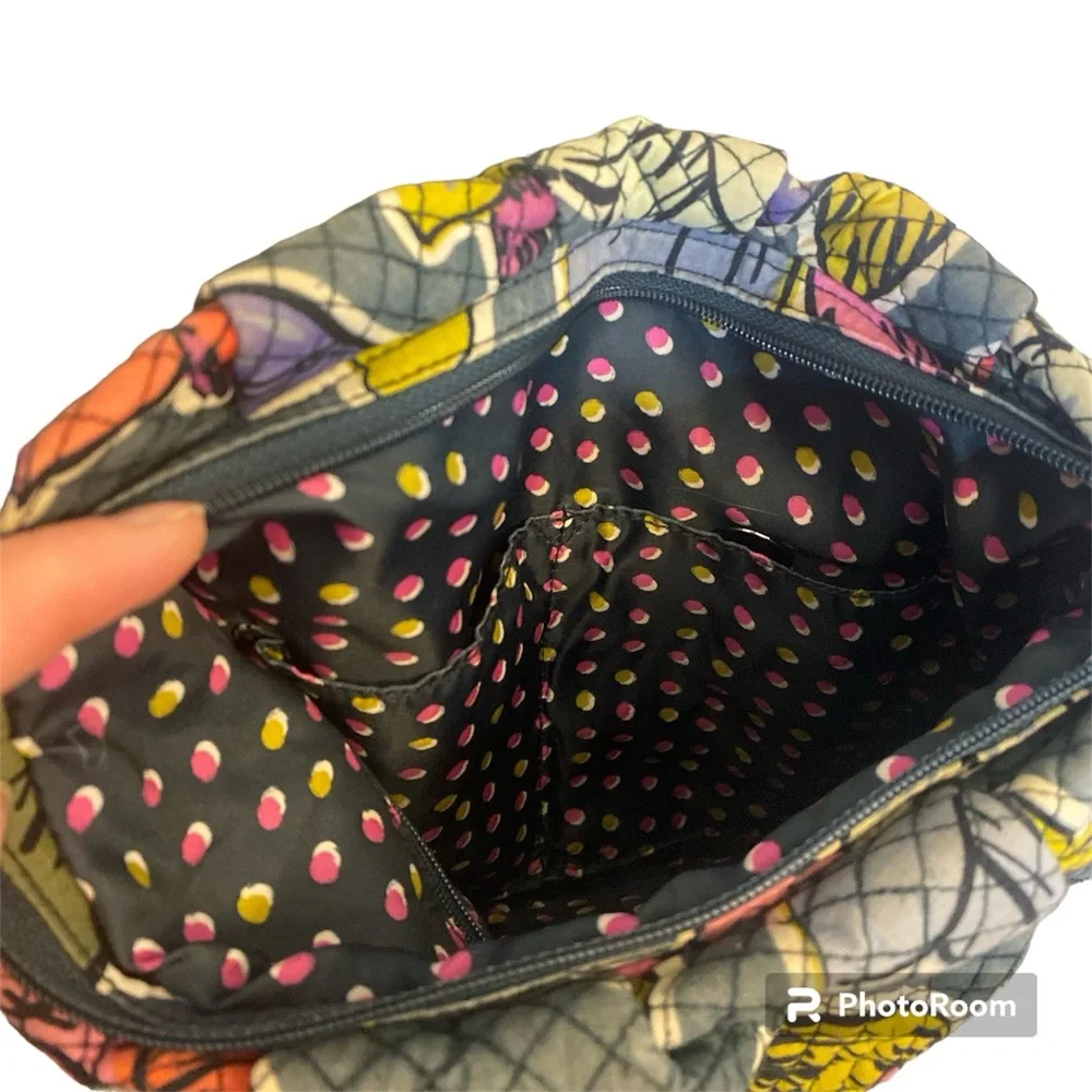 Vera Bradley Quilted Cotton Floral Crossbody Bag Green Multicolor